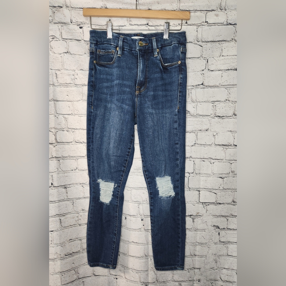 Good American Good Waist Crop High Rise Distressed Jean Size‎ 2 / 26